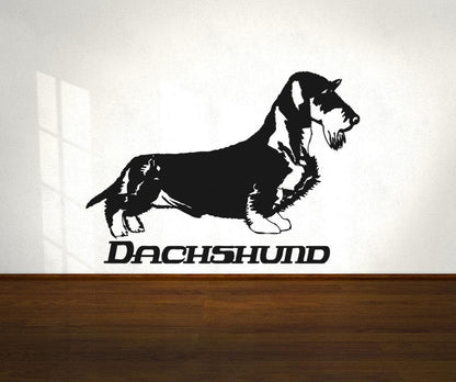 Vinyl Wall Decal Sticker Long Haired Dachshund #OS_AA623