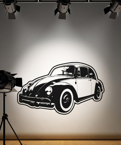Vinyl Wall Decal Sticker 70's VW Beetle #OS_AA158