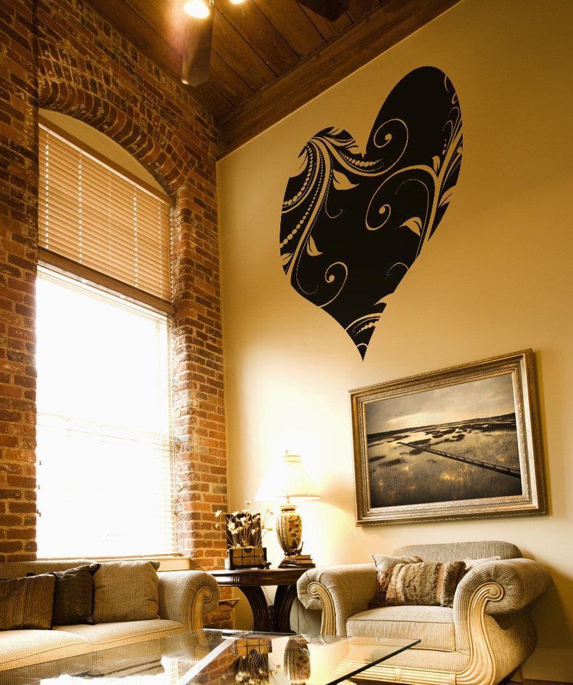 Vinyl Wall Decal Sticker Heart with Vines #OS_AA362