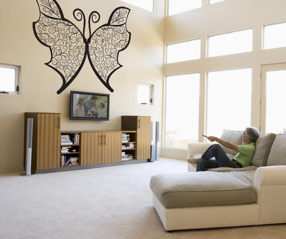 Vinyl Wall Decal Sticker Intricate Butterfly #OS_DC228