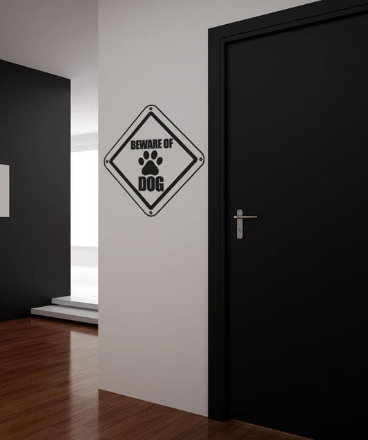 Vinyl Wall Decal Sticker Beware of Dog Sign #OS_AA566