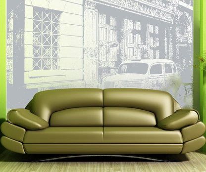 Vinyl Wall Decal Sticker Antique Cab on the Street #OS_AA563
