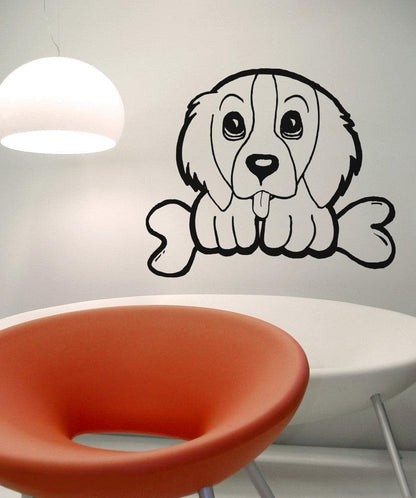 Vinyl Wall Decal Sticker Puppy with a Bone #OS_AA578