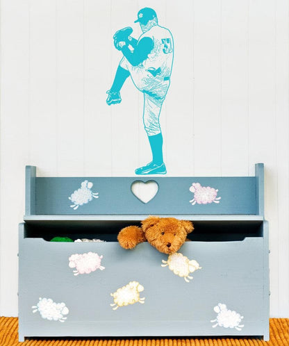 Vinyl Wall Decal Sticker Baseball Pitcher #OS_AA179