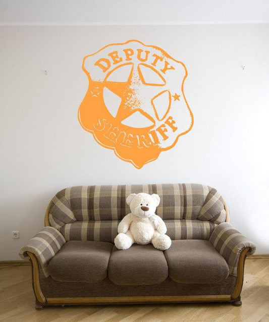 Vinyl Wall Decal Sticker Deputy Sheriff Badge #OS_AA357