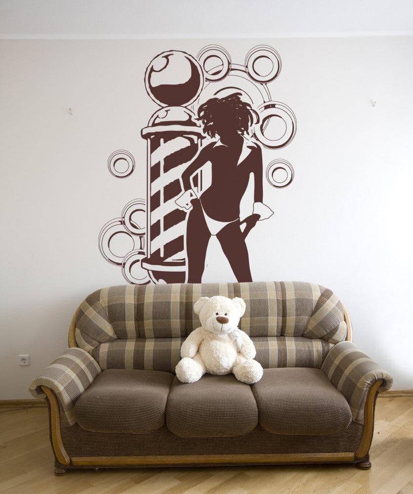 Vinyl Wall Decal Sticker Sexy Barbershop with Braids #OS_AA592