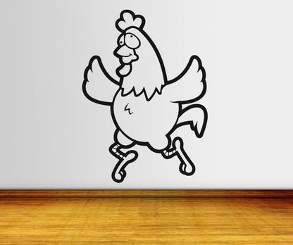 Vinyl Wall Decal Sticker Crazy Chicken #OS_AA608