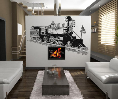 Vintage Old Fashioned Train Vinyl Wall Decal Sticker. #OS_AA213