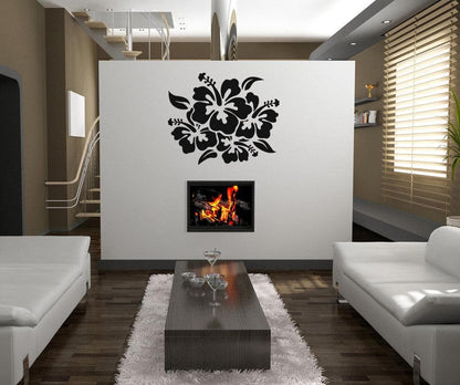 Hibiscus Flowers Vinyl Wall Decal Sticker. #OS_AA238