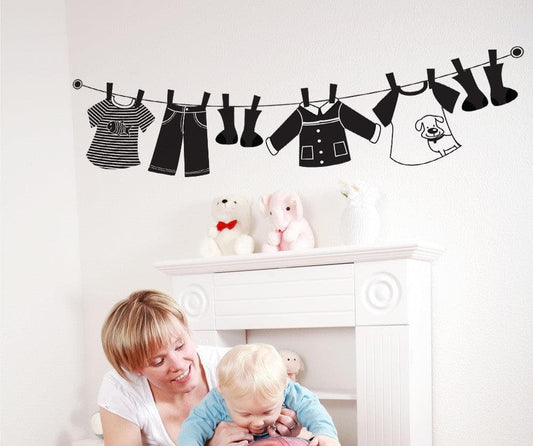 Vinyl Wall Decal Sticker Hanging Clothes #OS_DC111