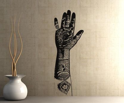 Henna Tattooed Hand Vinyl Wall Decal Sticker. #OS_AA385