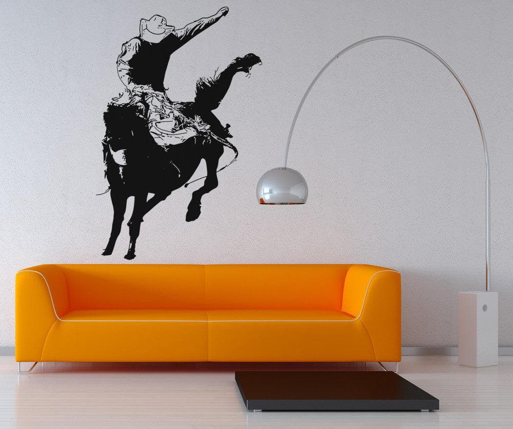 Vinyl Wall Decal Sticker Rodeo Bronc Rider #OS_AA408