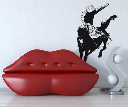 Vinyl Wall Decal Sticker Rodeo Bronc Rider #OS_AA408