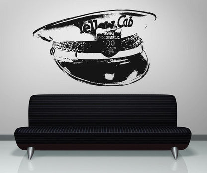 Vinyl Wall Decal Sticker Yellow Cab Hat #OS_AA562
