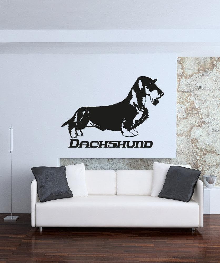 Vinyl Wall Decal Sticker Long Haired Dachshund #OS_AA623