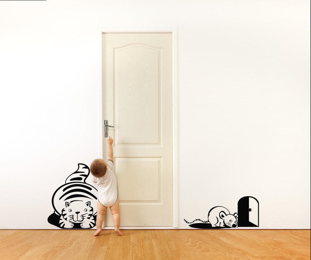 Vinyl Wall Decal Sticker Cat and Mouse #OS_DC202