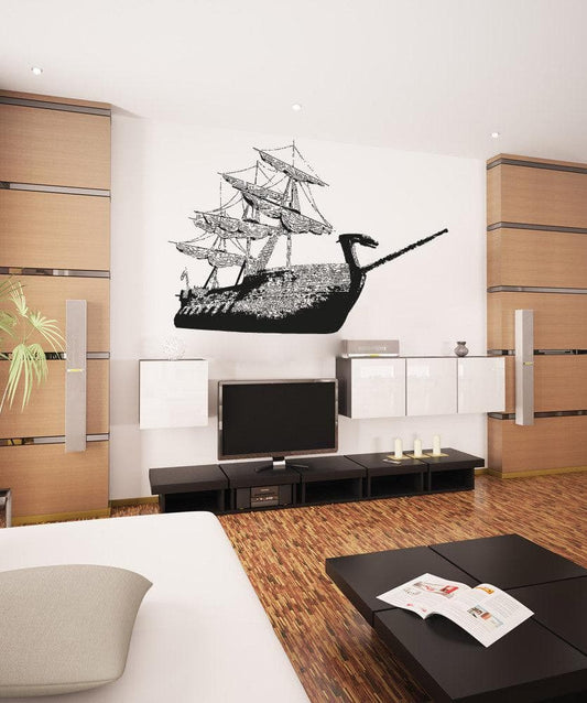 Vinyl Wall Decal Sticker Ancient Mediterranean Warrior Ship #OS_AA312