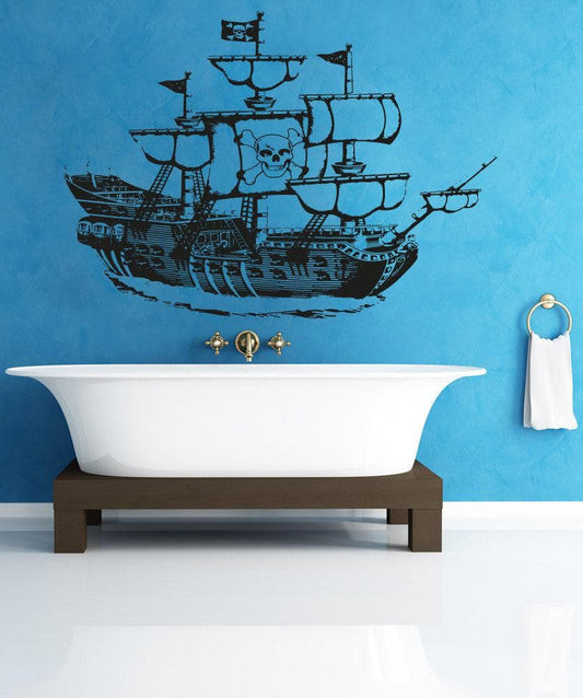 Vinyl Wall Decal Sticker Pirate Ship #OS_AA306