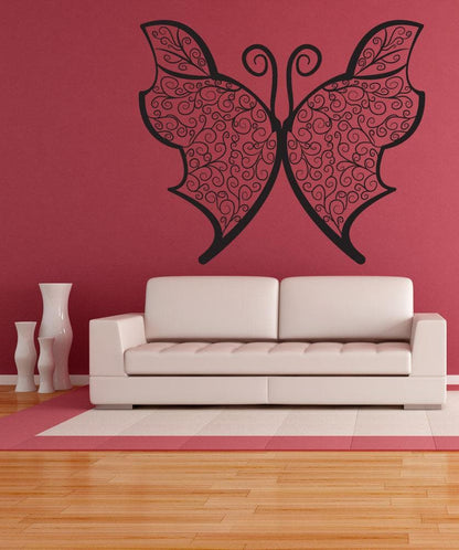 Vinyl Wall Decal Sticker Intricate Butterfly #OS_DC228