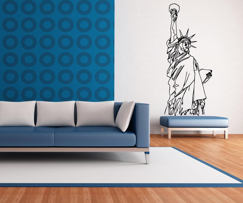 Vinyl Wall Decal Sticker Statue of Liberty Outline #OS_MB521