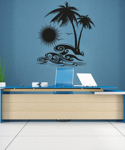 Vinyl Wall Decal Sticker Tropical Sunset #OS_AA267