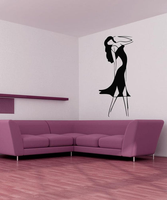 Vinyl Wall Decal Sticker Lady Sketch #OS_MB498