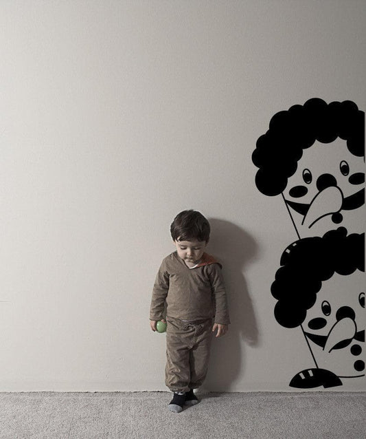 Vinyl Wall Decal Sticker Peeping Clowns #OS_MG337