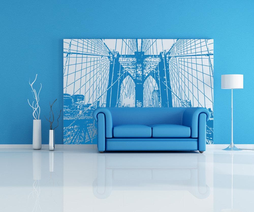 View Through the Brooklyn Bridge in New York City Wall Decal.  #OS_AA550
