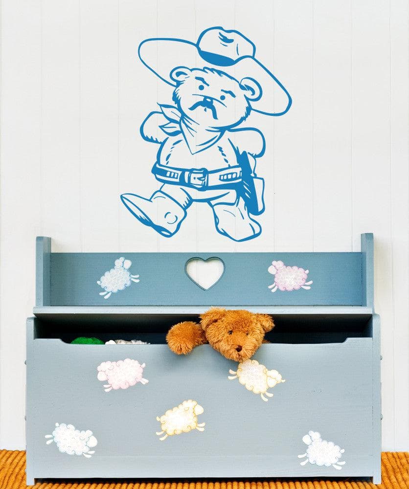 Vinyl Wall Decal Sticker Cowboy Teddy Bear #OS_AA355