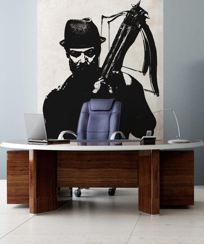 Hipster Hunter with Crossbow Vinyl Wall Decal Sticker. #OS_AA529