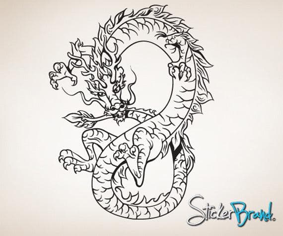 Vinyl Wall Decal Sticker Chinese Asian Dragon #819
