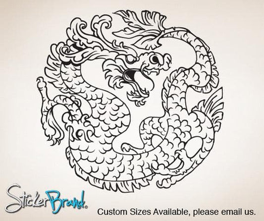 Vinyl Wall Decal Sticker Chinese Dragon  #825