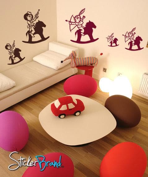 Vinyl Wall Decal Sticker Cowboys and Indians #GFoster136