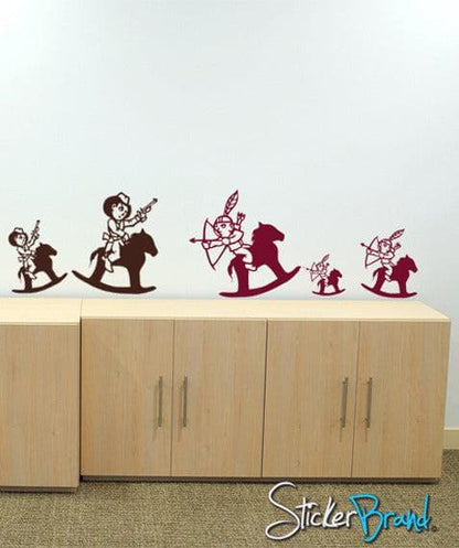 Vinyl Wall Decal Sticker Cowboys and Indians #GFoster136