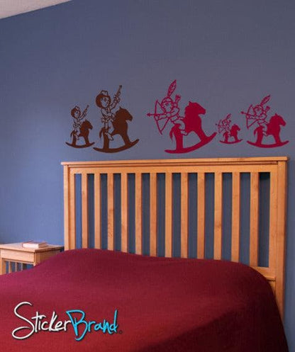 Vinyl Wall Decal Sticker Cowboys and Indians #GFoster136