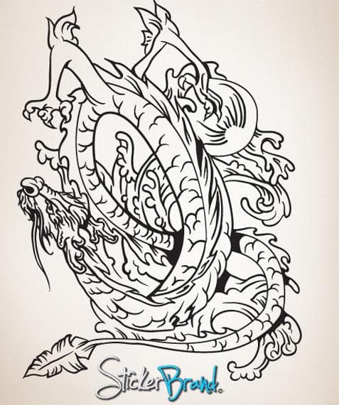 Vinyl Wall Decal Sticker Chinese Dragon #818