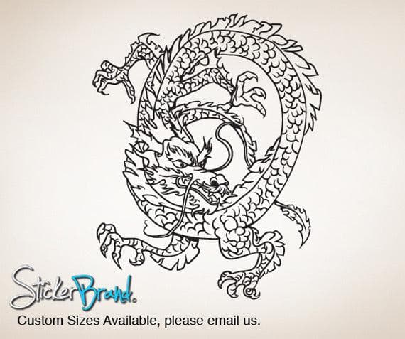 Vinyl Wall Decal Sticker Chinese Dragon #821