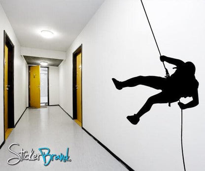 Vinyl Wall Decal Extreme Cliff Hanger Climber #769