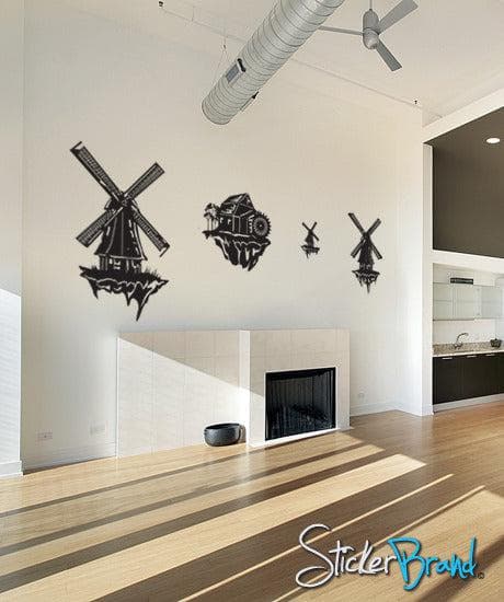 Vinyl Wall Decal Sticker WindMills in the Clouds #GFoster134