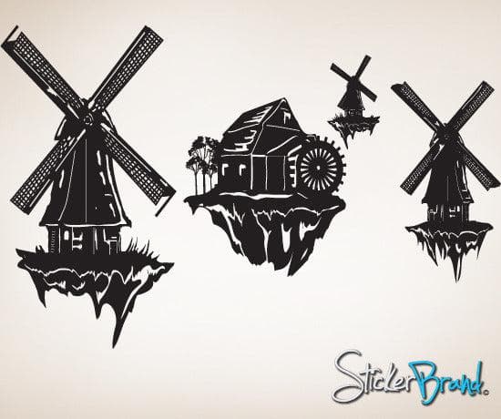 Vinyl Wall Decal Sticker WindMills in the Clouds #GFoster134