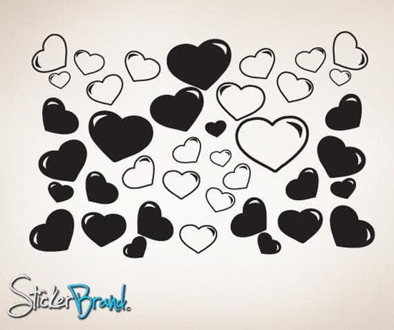 Vinyl Wall Decal Heart Bubbles #CSJean104