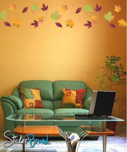 Wall Graphic Decal Autumn Leaves Falling #AC124