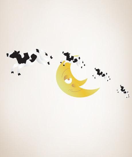 Graphic Wall Vinyl Decal Sticker Cow Over Moon #MGeise102