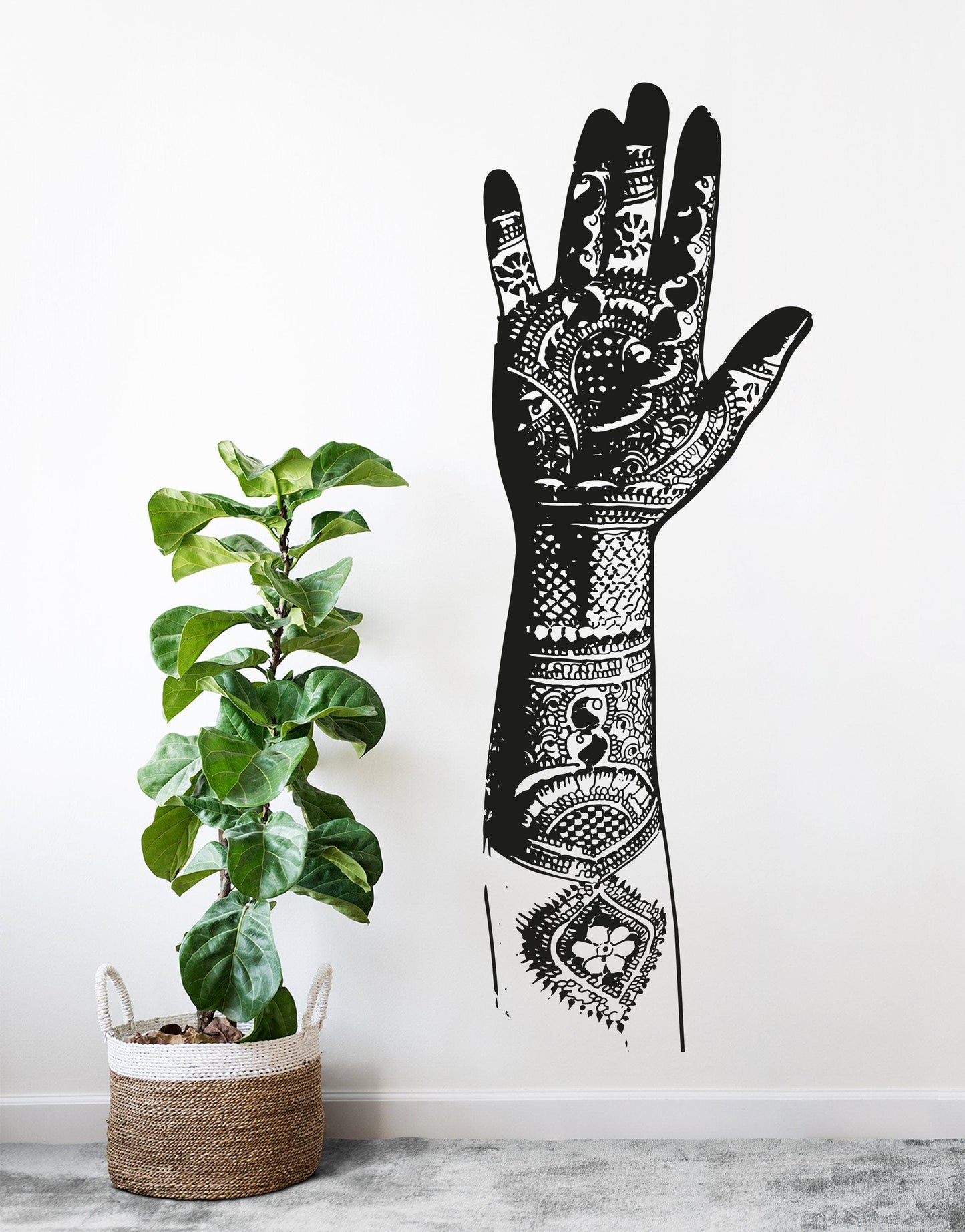 Henna Tattooed Hand Vinyl Wall Decal Sticker. #OS_AA385