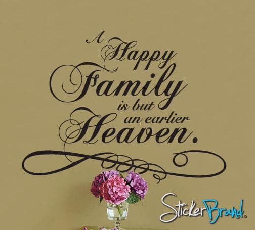 Vinyl Wall Lettering Decal A Happy Family Heaven #P106