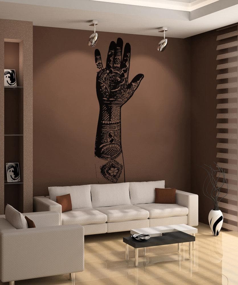 Henna Tattooed Hand Vinyl Wall Decal Sticker. #OS_AA385