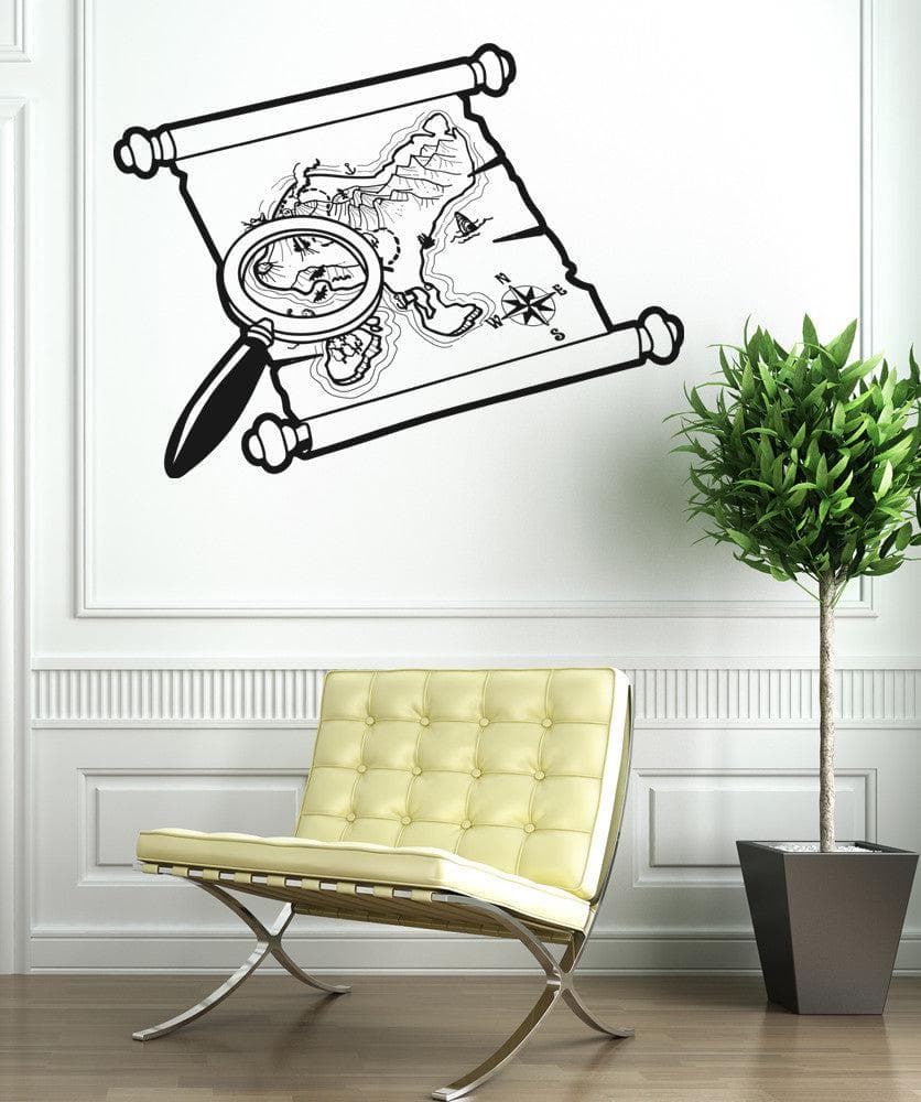 Vinyl Wall Decal Sticker Pirate Map Search #OS_AA399