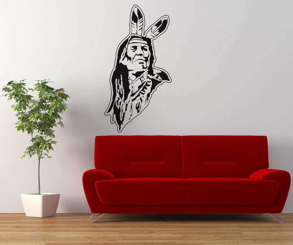 Vinyl Wall Decal Sticker Native American Old Man #OS_AA391