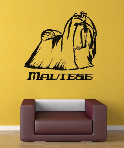 Vinyl Wall Decal Sticker Maltese #OS_AA626