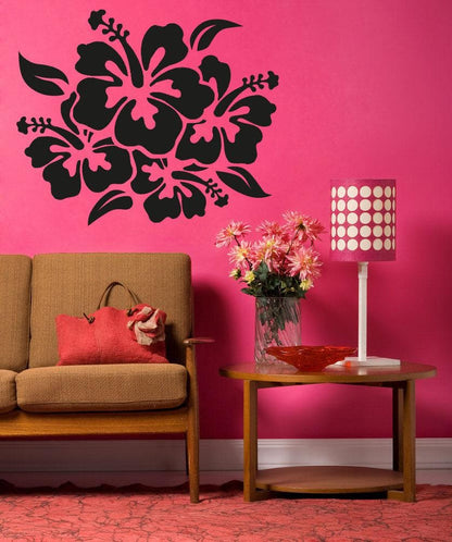 Hibiscus Flowers Vinyl Wall Decal Sticker. #OS_AA238